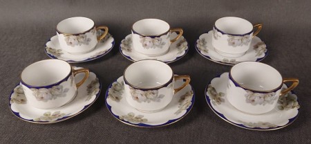 Komplet kawa herbata Auguste Victoria - Przedwojenna porcelana - Beyer Bock