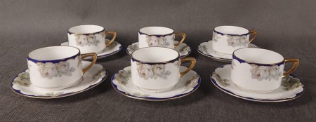 Komplet kawa herbata Auguste Victoria - Przedwojenna porcelana - Beyer Bock