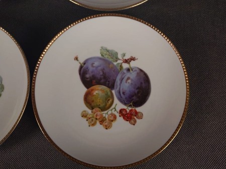 Komplet 6 talerzyków z owocami - Stara porcelana Tirschenreuth