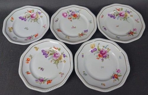 Talerzyki deserowe Perlrand 5 szt. - Stara porcelana Rosenthal