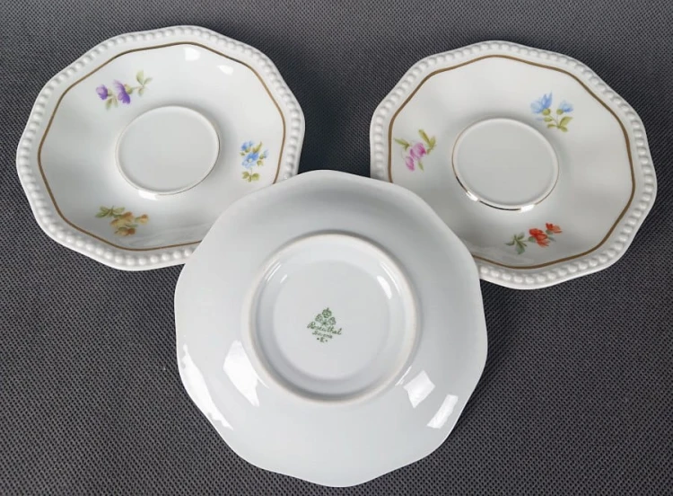 Spodki Perlrand 3 szt. - Stara porcelana Rosenthal