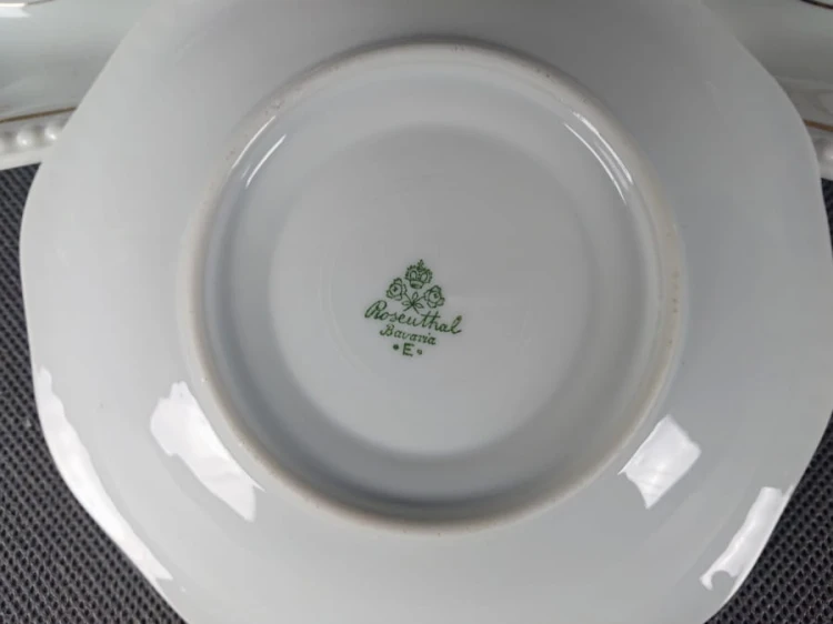 Spodki Perlrand 3 szt. - Stara porcelana Rosenthal