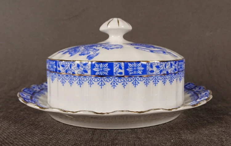 Okrągła maselniczka China Blau - Przedwojenna porcelana