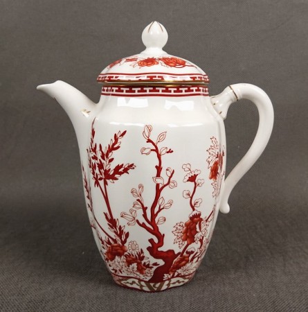 Dzbanek do herbaty - Angielska porcelana Coalport - Indian Tree Coral