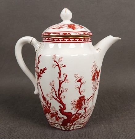 Dzbanek do herbaty - Angielska porcelana Coalport - Indian Tree Coral