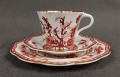 Piękny zestaw śniadaniowy - Angielska porcelana Coalport - Indian Tree Coral