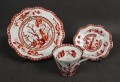 Piękny zestaw śniadaniowy - Angielska porcelana Coalport - Indian Tree Coral