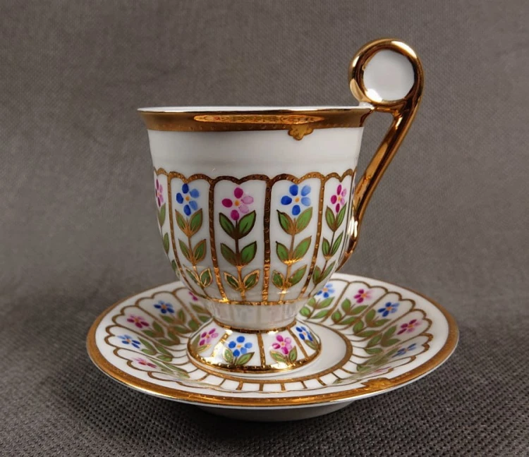 Cudowny zestaw do małej kawy - Porcelana niemiecka Schloss Marienburg