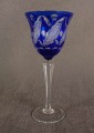 Niebieski kielich do wina - Szkło VEB Bleikristall Arnstadt