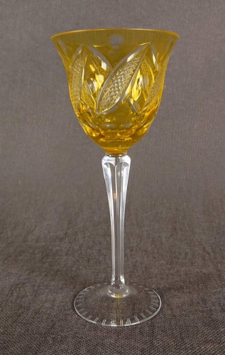 Żółty kielich do wina - Szkło VEB Bleikristall Arnstadt