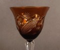 Brązowy kielich do wina - Szkło VEB Bleikristall Arnstadt