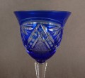 Niebieski kryształowy kielich do wina - VEB Bleikristall Arnstadt