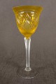 Żółty kryształowy kielich do wina - VEB Bleikristall Arnstadt