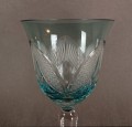 Turkusowy szklany kielich do wina - VEB Bleikristall Arnstadt