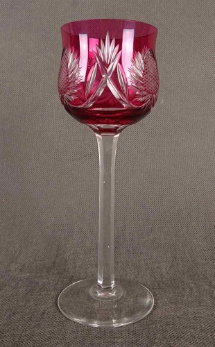 Różowy remer - kielich do wina - Stare szlify i cudowna forma