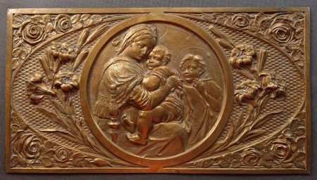 Madonna z dzieciątkiem - Duża plakieta - włoska secesja