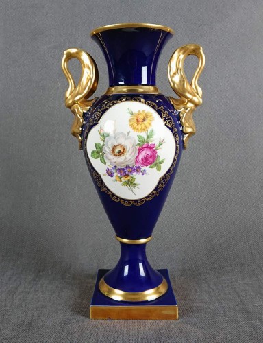 Unikatowy wazon kobalt i złocenia - Porcelana Lindner