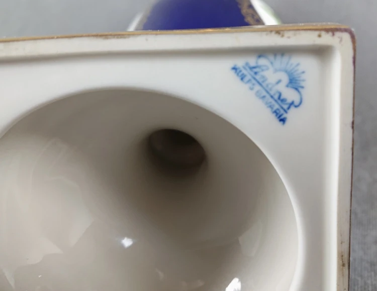 Unikatowy wazon kobalt i złocenia - Porcelana Lindner