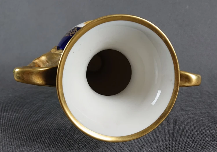 Unikatowy wazon kobalt i złocenia - Porcelana Lindner