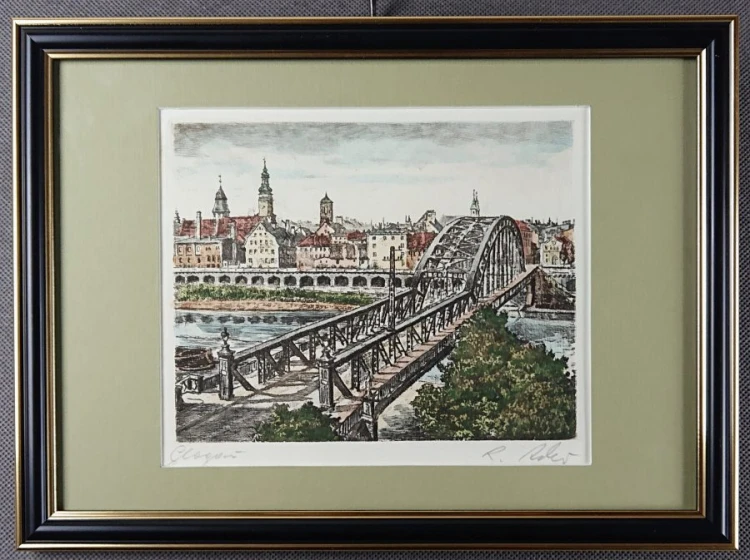 Stara grafika Głogów - Glogau - Richard Adler
