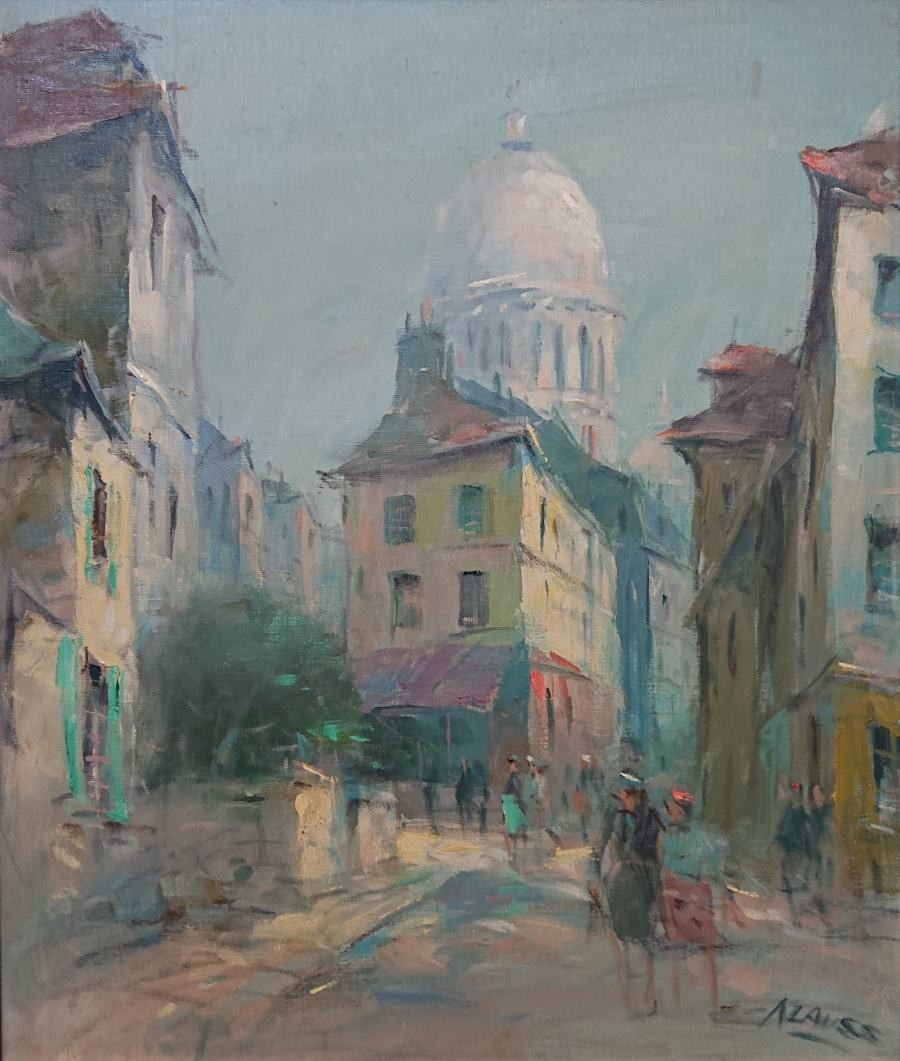 Praca charakteryzuje się lekką, swobodną plamą malarską oraz subtelną, pastelową kolorystyką, która doskonale oddaje atmosferę zamglonego poranka w metropolii.