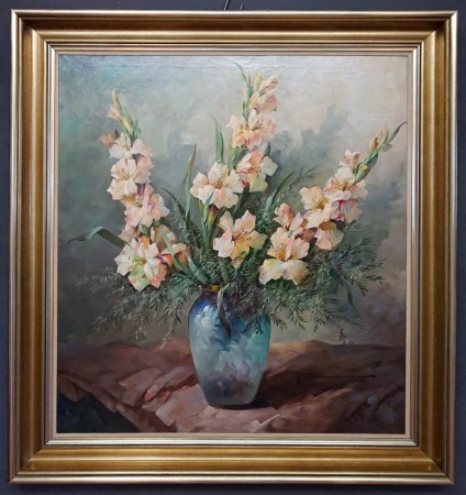 Martwa natura z gladiolami  obraz autorstwa Hedwig Petermann