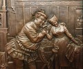 Płaskorzeźba jest w doskonałym stanie, a miedziowanie nadało jej ciepły, niemal malarski blask. Rama dębowa wydaje się być wtórna lub dorobiona później, co było częstym zabiegiem, by dopasować plakietę do wystroju wnętrza gabinetu.