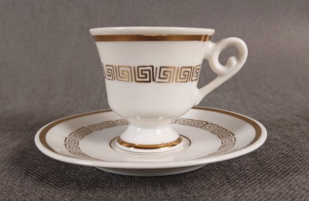Biało złoty zestaw do espresso - Porcelana Rudolf Wächter