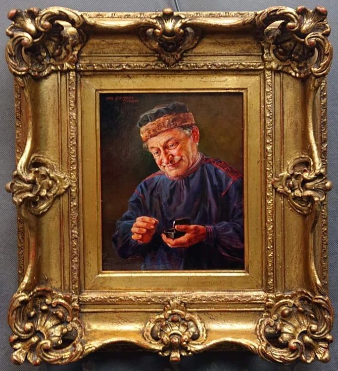 Dziadziuś z tabaką | Portret olejny autorstwa Otto Kirchnera