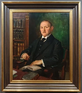 Portret Uczonego | Monumentalny Olej na Desce (1922-23) - Gottfried Eckhardt (1865-1933)