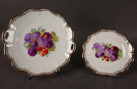 Duża patera porcelanowa i talerzyk Tiefenfurt Silesia