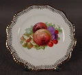 Talerzyk deserowy z motywem jabłek i truskawek śląska porcelana