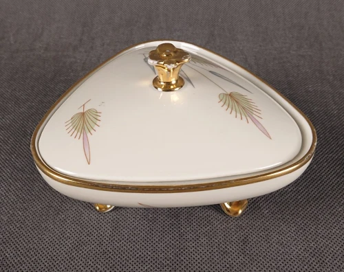 Porcelanowa bombonierka Eschenbach Bavaria trójkątna vintage