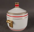 Porcelanowy pojemnik Art Deco z geometrycznymi uchwytami Baensch Lettin