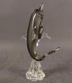 Delfin ze szkła artystycznego dekoracja mid-century modern
