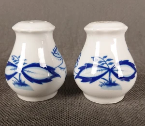 Porcelanowy Komplet Przyprawników | Wzór Cebulowy | Vintage