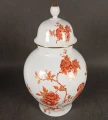 Duży wazon porcelanowy Kaiser z pokrywą motyw ptaka i kwiatów