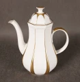 Elegancki porcelanowy dzbanek do kawy Schirnding Bavaria ze złotem