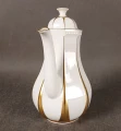 Ośmiokątny biały imbryk vintage Schirnding Niemcy wysokość 23 cm