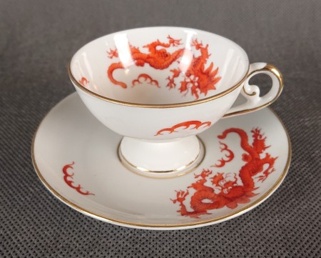 Filiżanka do espresso ze spodkiem Czerwony Smok Meissen PGH