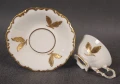 Złocony spodek i porcelanowa filiżanka ze złotym uchem Waldershof Bavaria