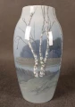 Duński wazon porcelanowy B&G z motywem brzóz i pejzażem nad jeziorem