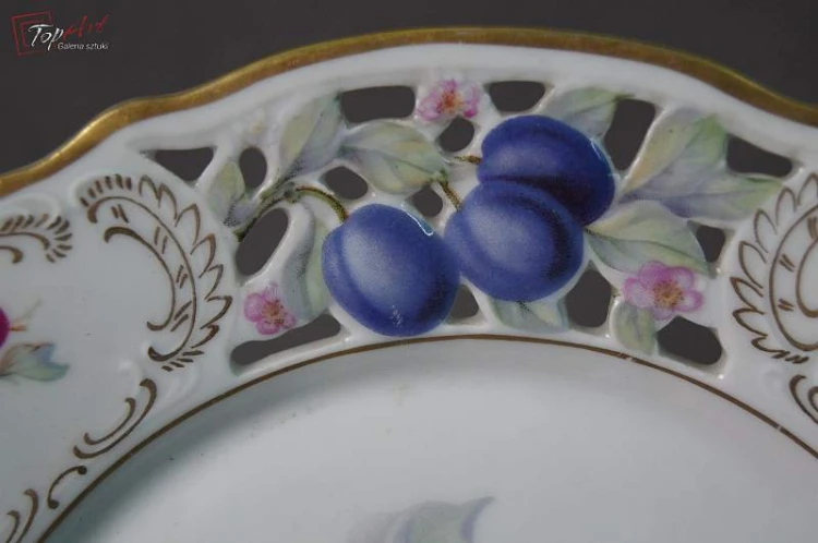 Schumann porcelana talerz deserowy z owocami 2