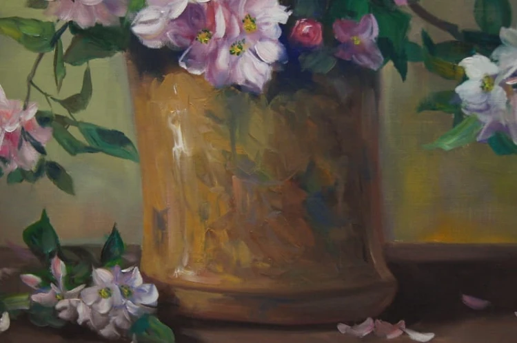 Helmuth Andreas Volkwein Kwiat Rhododendronu wybitny obraz olejny