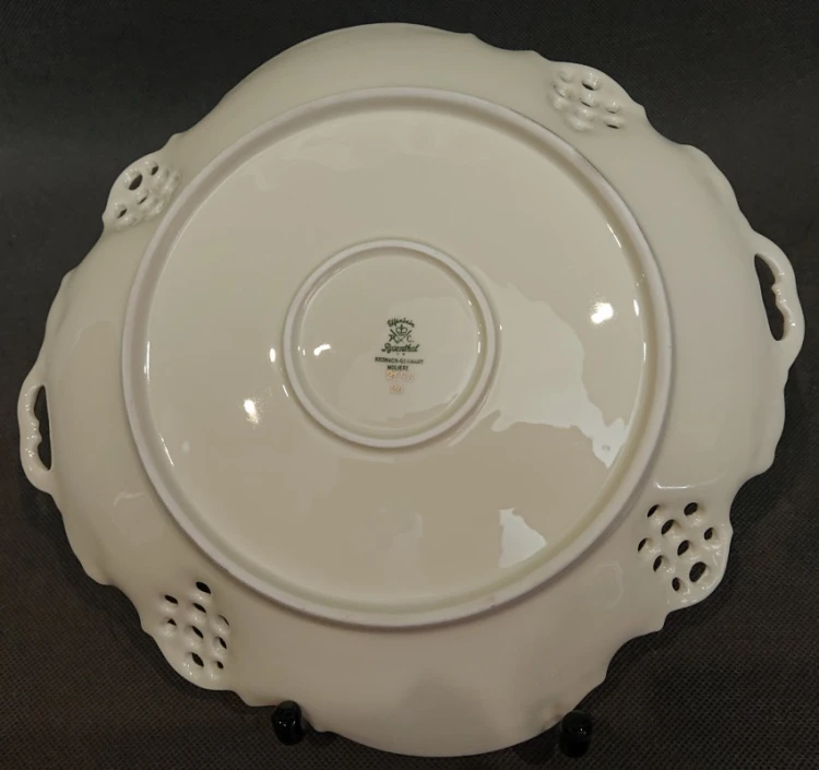 Spód porcelanowej patery Rosenthal Moliere z zieloną sygnaturą Rosenthal Kronach