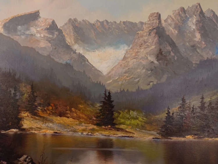 Panoramiczne kadrowanie góry Wetterstein na tle podalpejskiego nieba