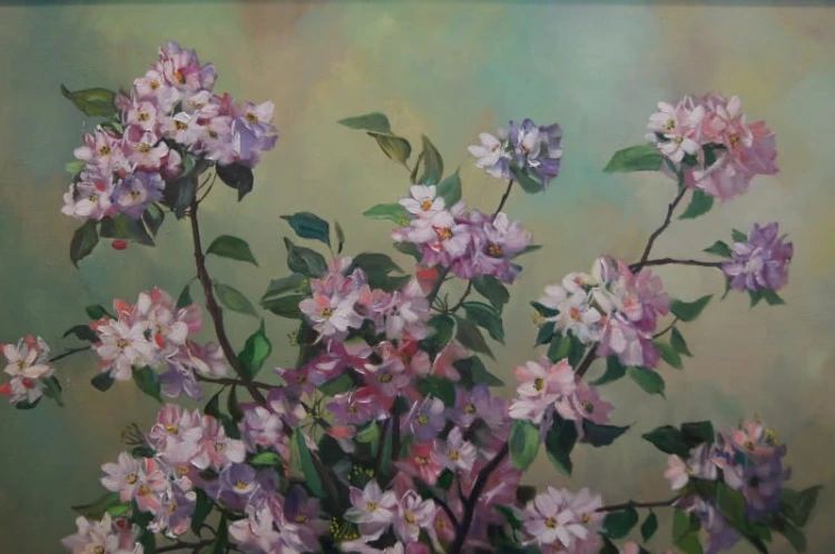 Helmuth Andreas Volkwein Kwiat Rhododendronu wybitny obraz olejny