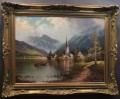 Gustav Weiss widok na jezioro Tegern Wyjątkowy obraz