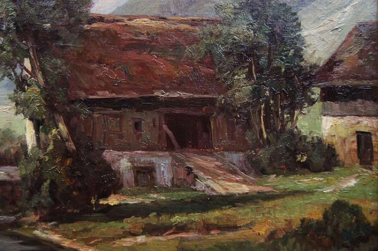 Stary obraz Sudety - August Schubert !!!