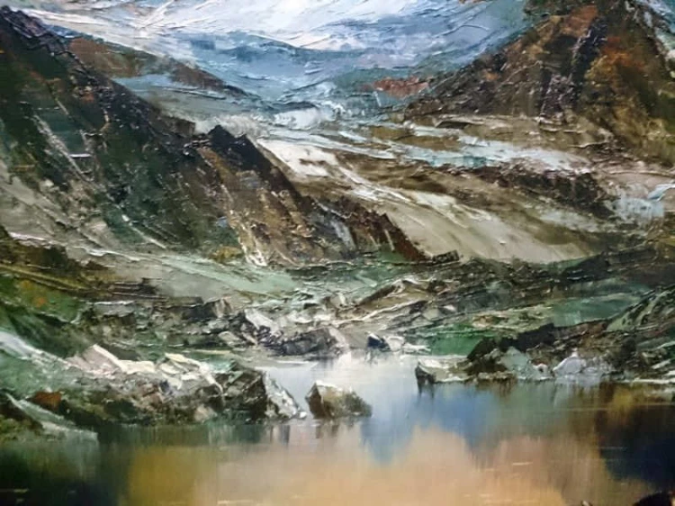 Obraz olejny MATTERHORN Heinz Munnich 1921r UNIKAT